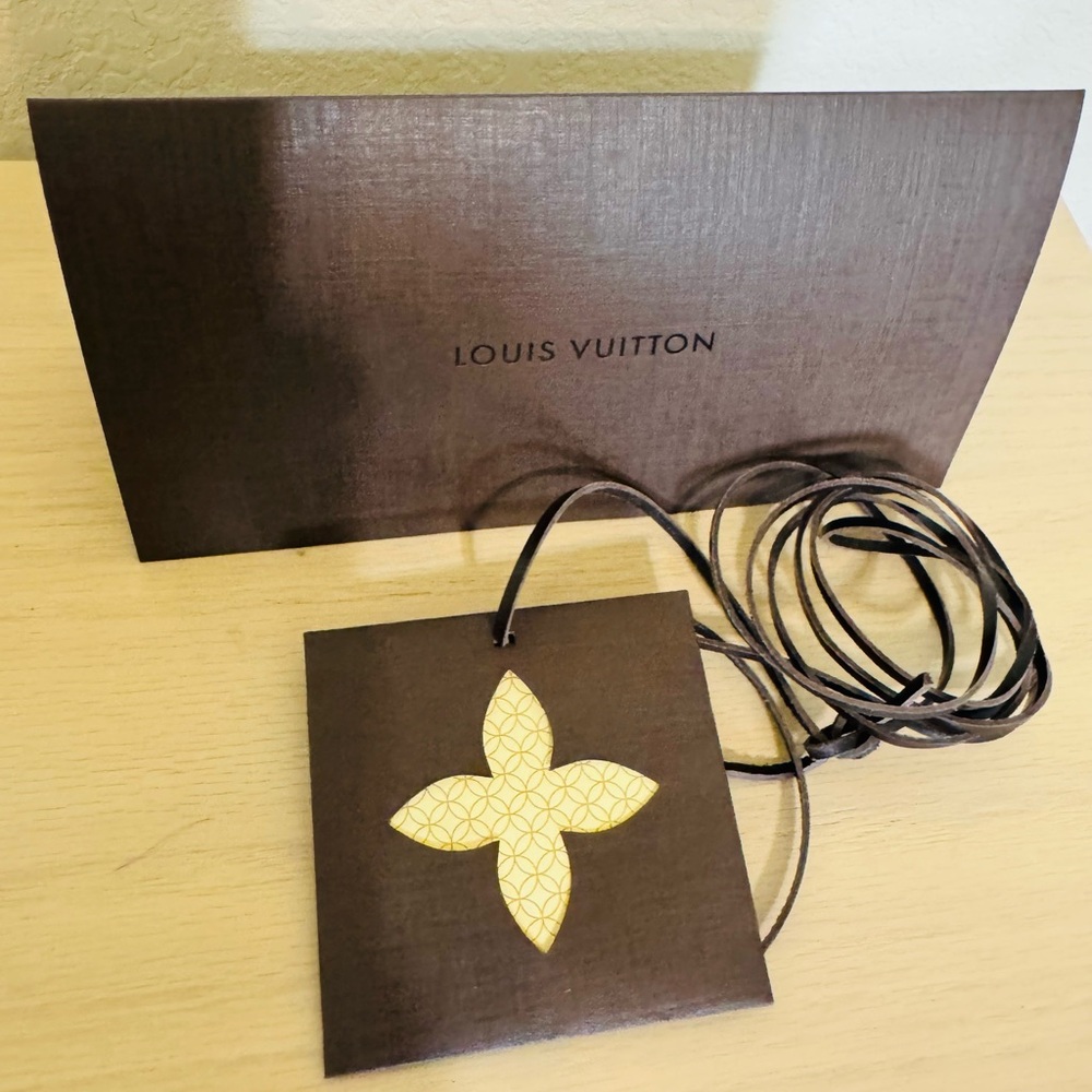 Louis Vuitton Brown Gift Box and Tag with Gold Emblem